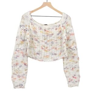 Free People Sweater Small Sunset Cloud Pullover Boxy Cropped Chunky Knit Slouchy